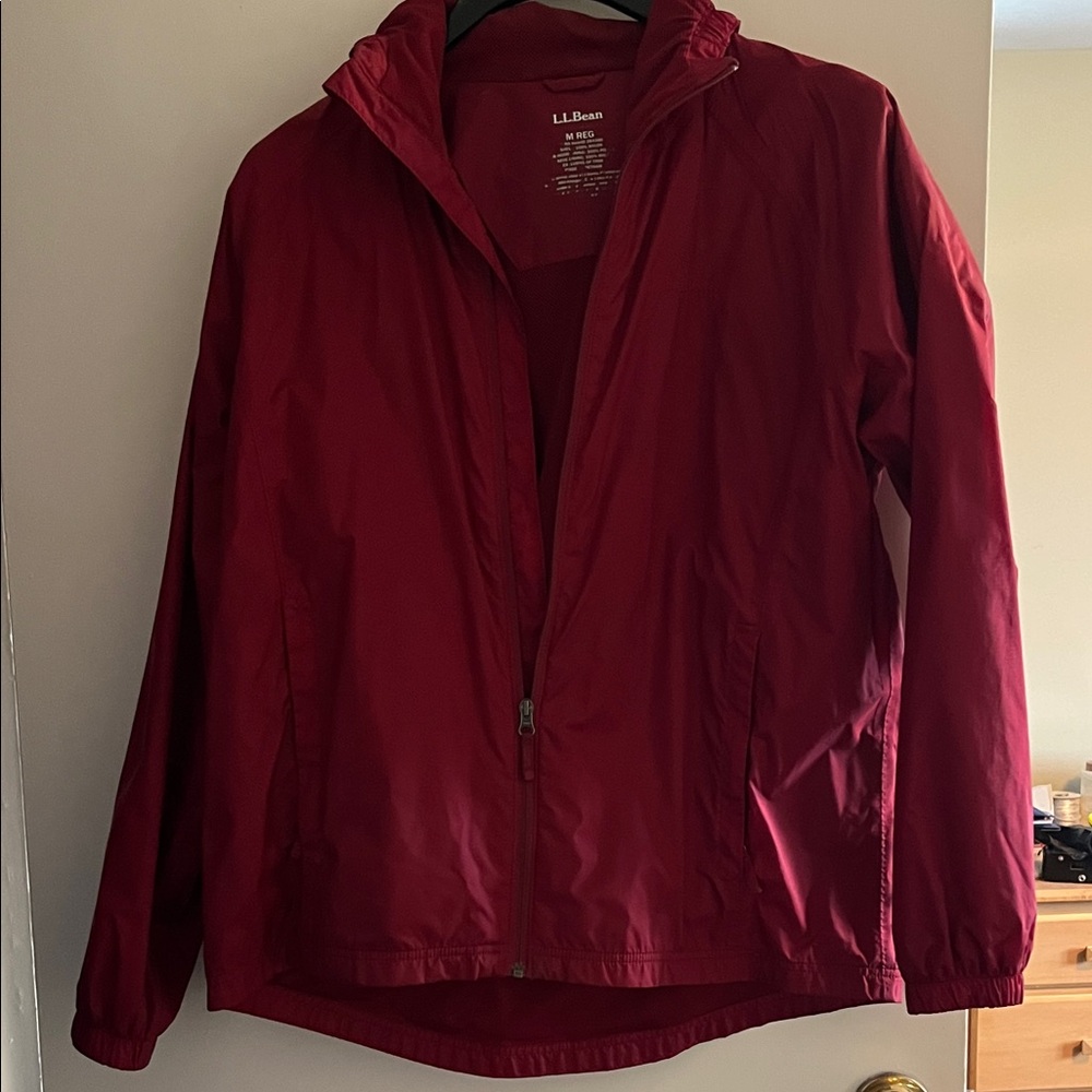 L.L. Bean Hooded Windbreaker Jacket - Wine